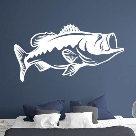 WELCOME BASS FISH LARGE WALL VINYL DECAL STICKER REMOVABLE FREE SHIP  COUNTRY ART
