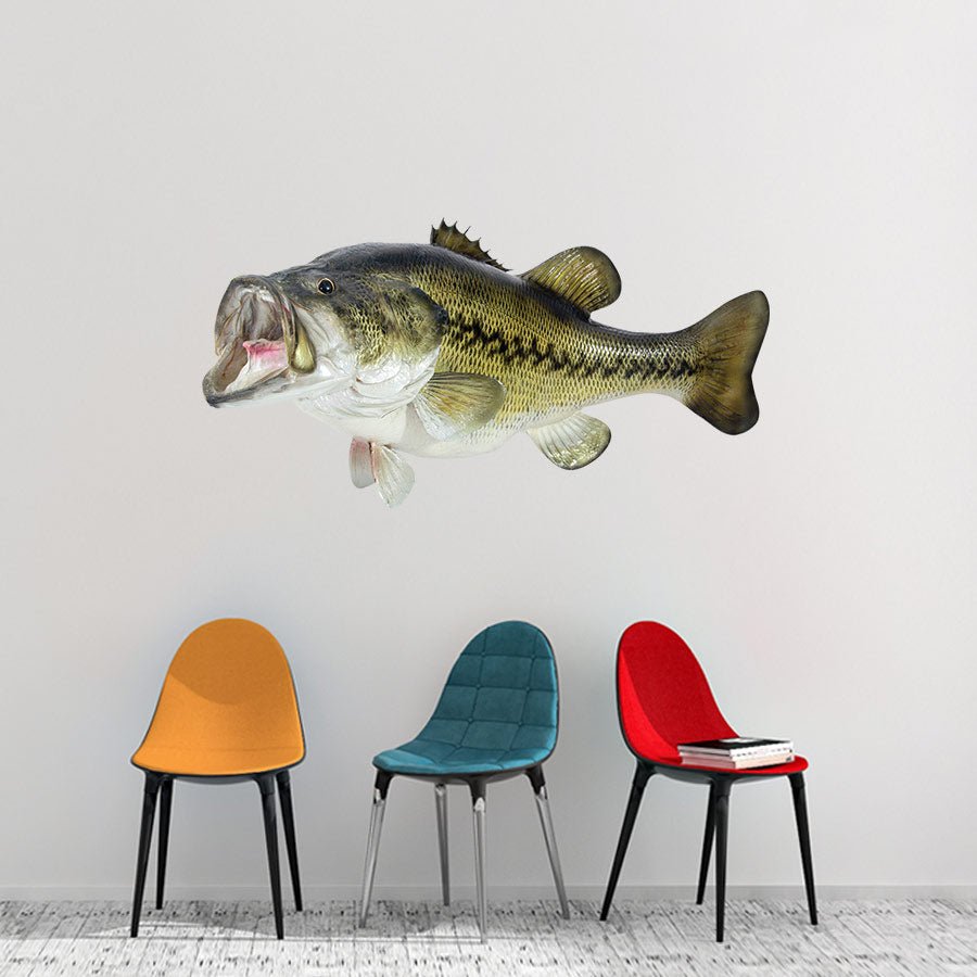 Largemouth Bass Wall Decals | 40-60 | Left/Right Facing