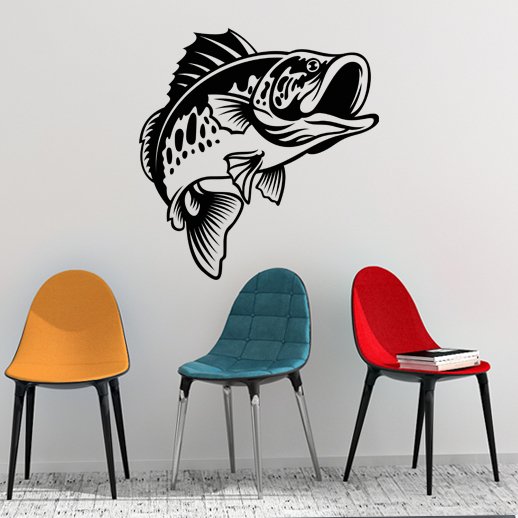 Smallmouth Bass Wall Decal, Many Sizes