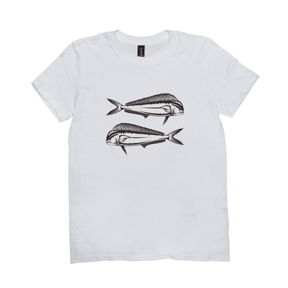 Mahi-Mahi T-Shirt with black and white fish design for fishing and angling enthusiasts