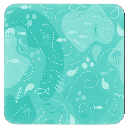 Blue-Green Underwater Ocean | Coasters | Set of 6