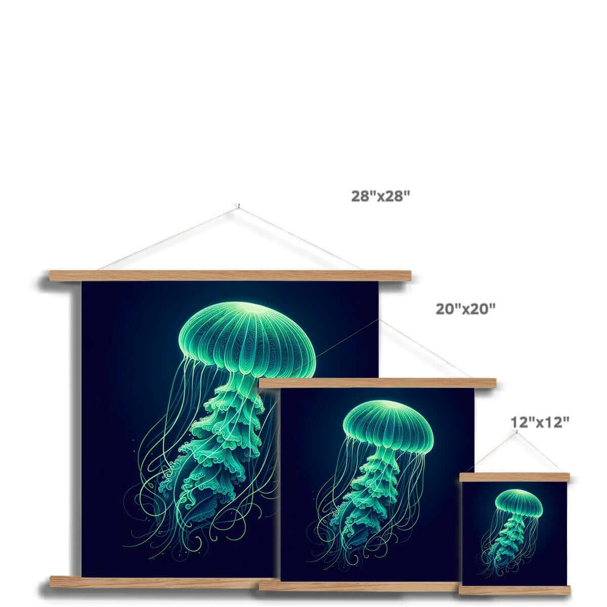 Glowing Green Jellyfish | Hanging Print