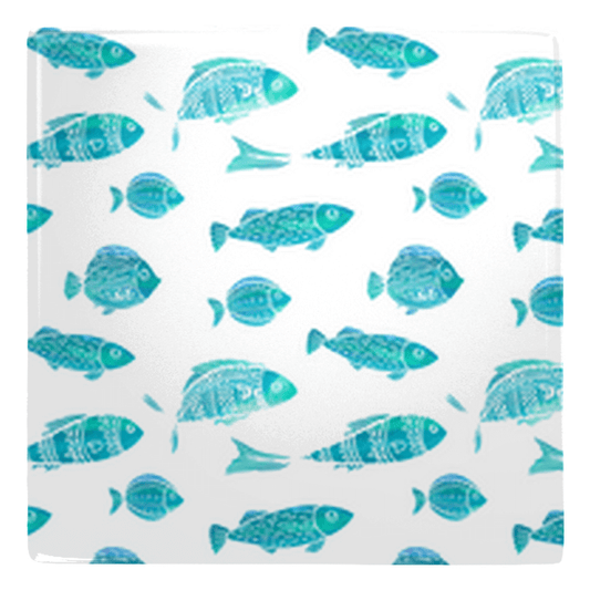 blue green fish shaped magnets with underwater theme pattern for fridge decor