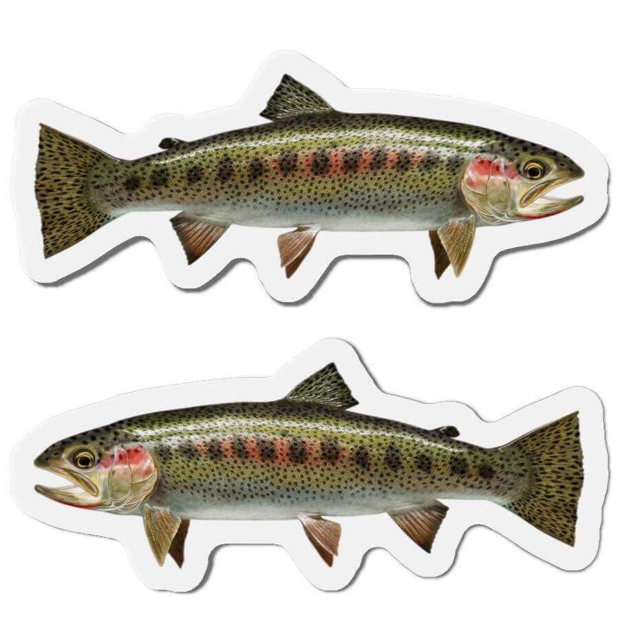 Cutthroat Trout fish-shaped magnets featuring left and right-facing designs for fishing fridge décor.