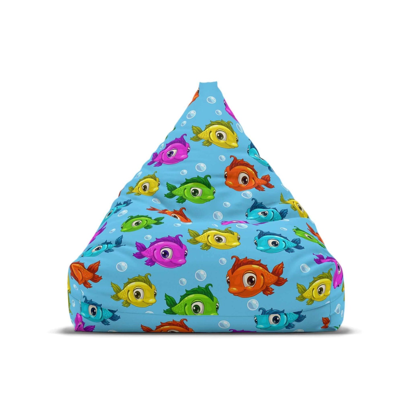 Cartoon Colorful Fish | Bean Bag Chair Cover | Blue