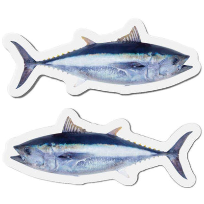 Two Bluefin Tuna fish shaped magnets for fun kitchen décor.