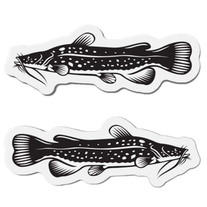 Flathead Catfish shaped magnets for fish décor or fishing fans, featuring left and right-facing designs for fun kitchen magnets.