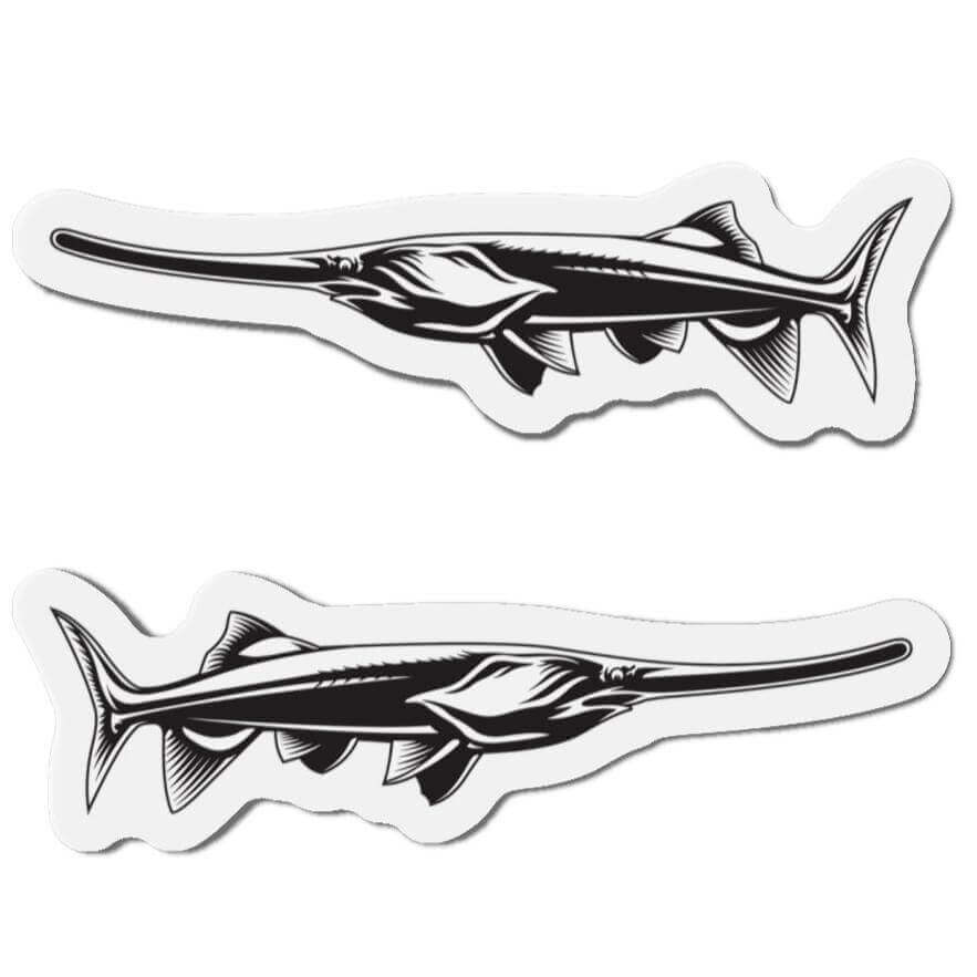 Paddlefish Shaped Magnets in Left and Right Designs for Fun Kitchen Décor