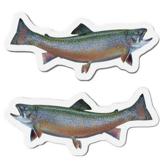 Brook Trout magnets - left and right facing fish-shaped designs for outdoor lovers