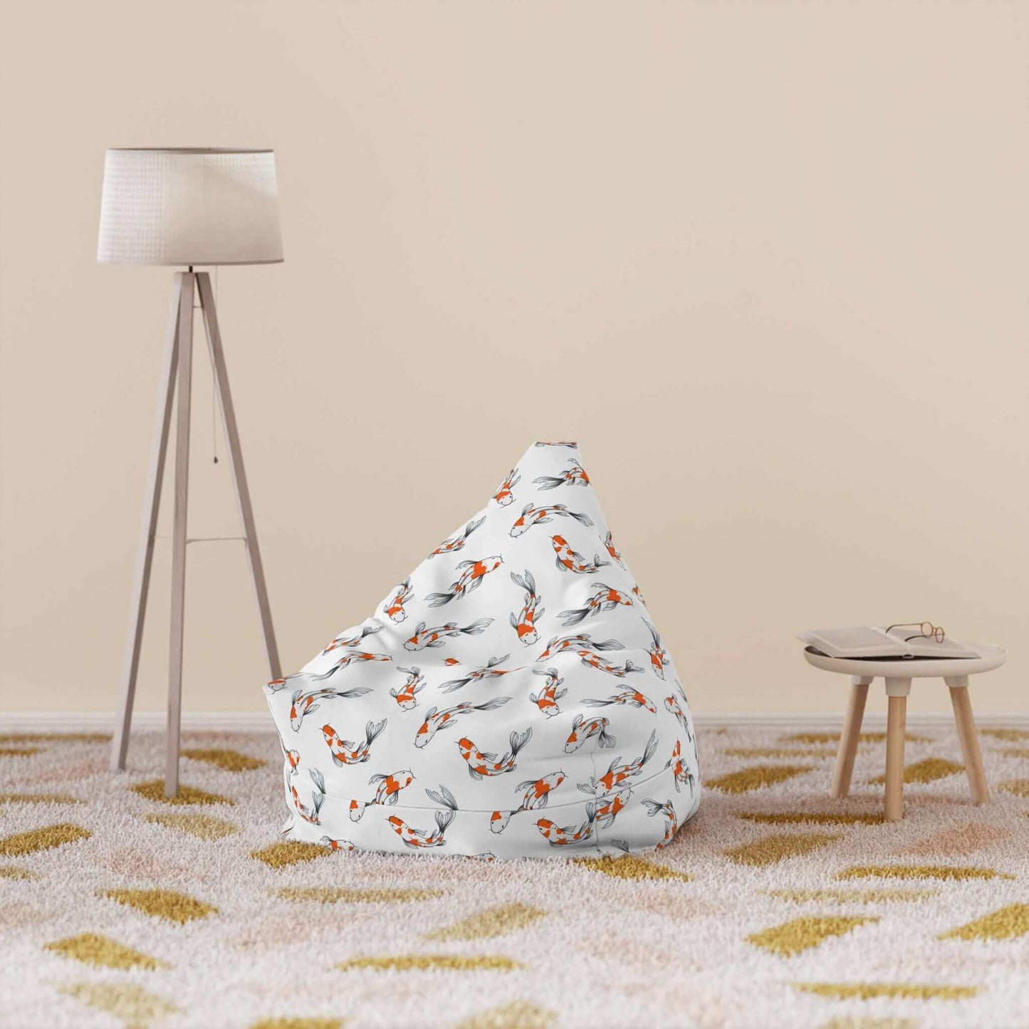 Koi Fish | Bean Bag Chair Cover | White