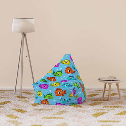 Cartoon Colorful Fish | Bean Bag Chair Cover | Blue