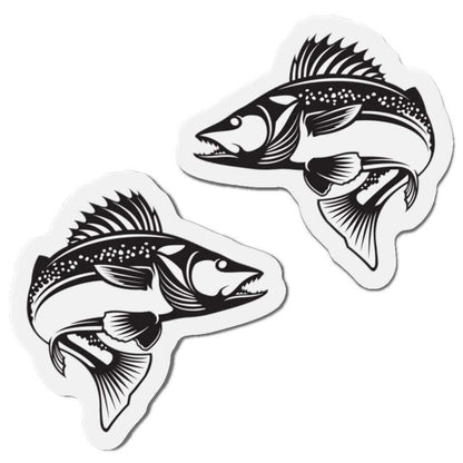 Walleye fish shaped magnets for fridge, perfect for fishing fans and fun kitchen décor.