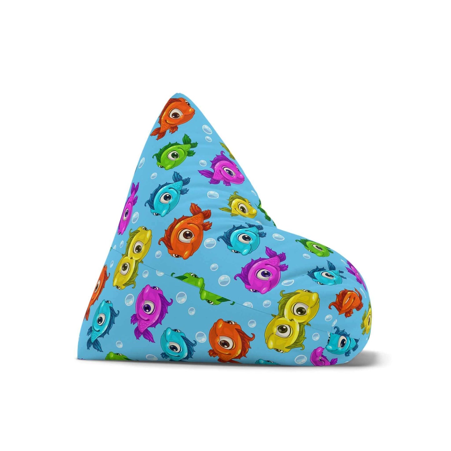 Cartoon Colorful Fish | Bean Bag Chair Cover | Blue