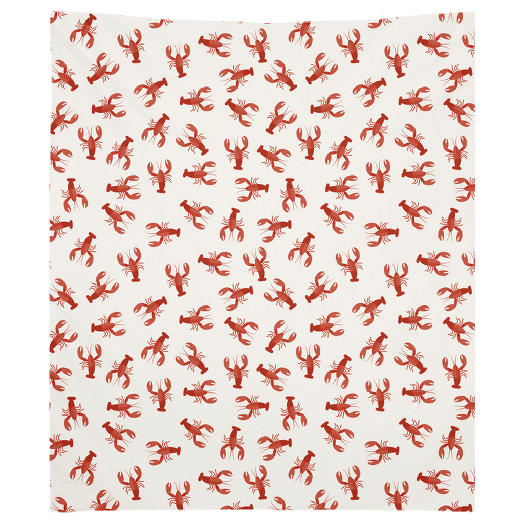 Vibrant crayfish wall tapestry with red crawfish pattern, perfect fish wall art decor for adding style to any room.