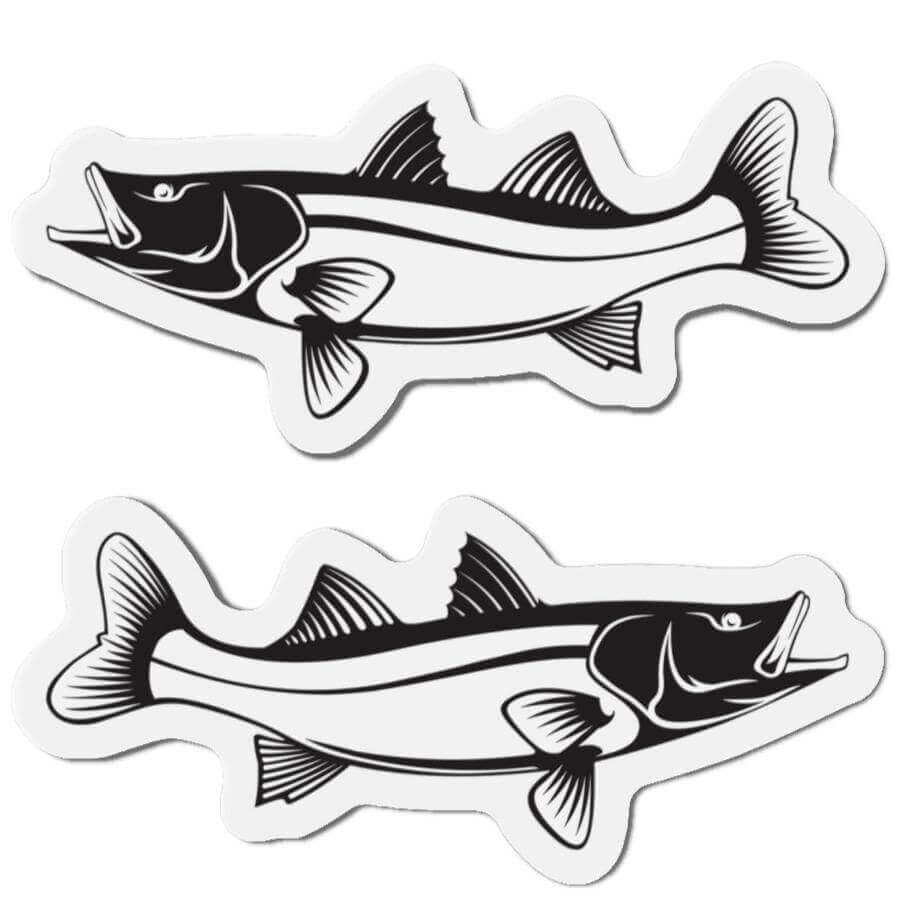 Snook-shaped fish magnets with left and right-facing designs, perfect for fish décor and fun fridge magnet enthusiasts.