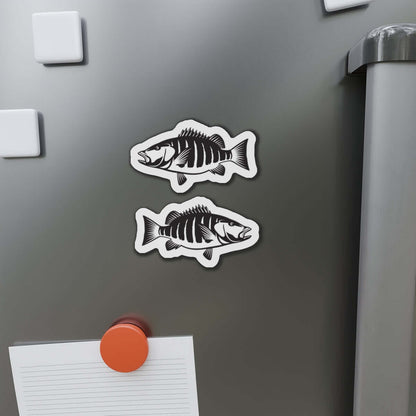 Snapper fish shaped magnets on a fridge add a fun fishing theme to kitchen décor.