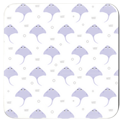 Cute Purple Stingray Pattern on Coasters for Drinks Set