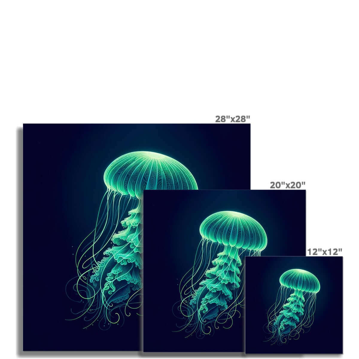 Glowing Green Jellyfish | Art Print