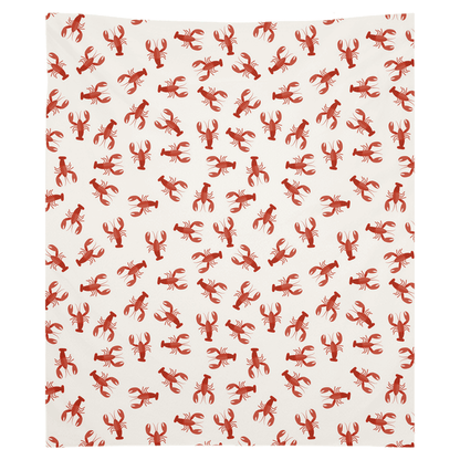 Crayfish crawfish wall tapestry featuring vibrant red pattern, perfect fish wall art decor for adding color to any room.