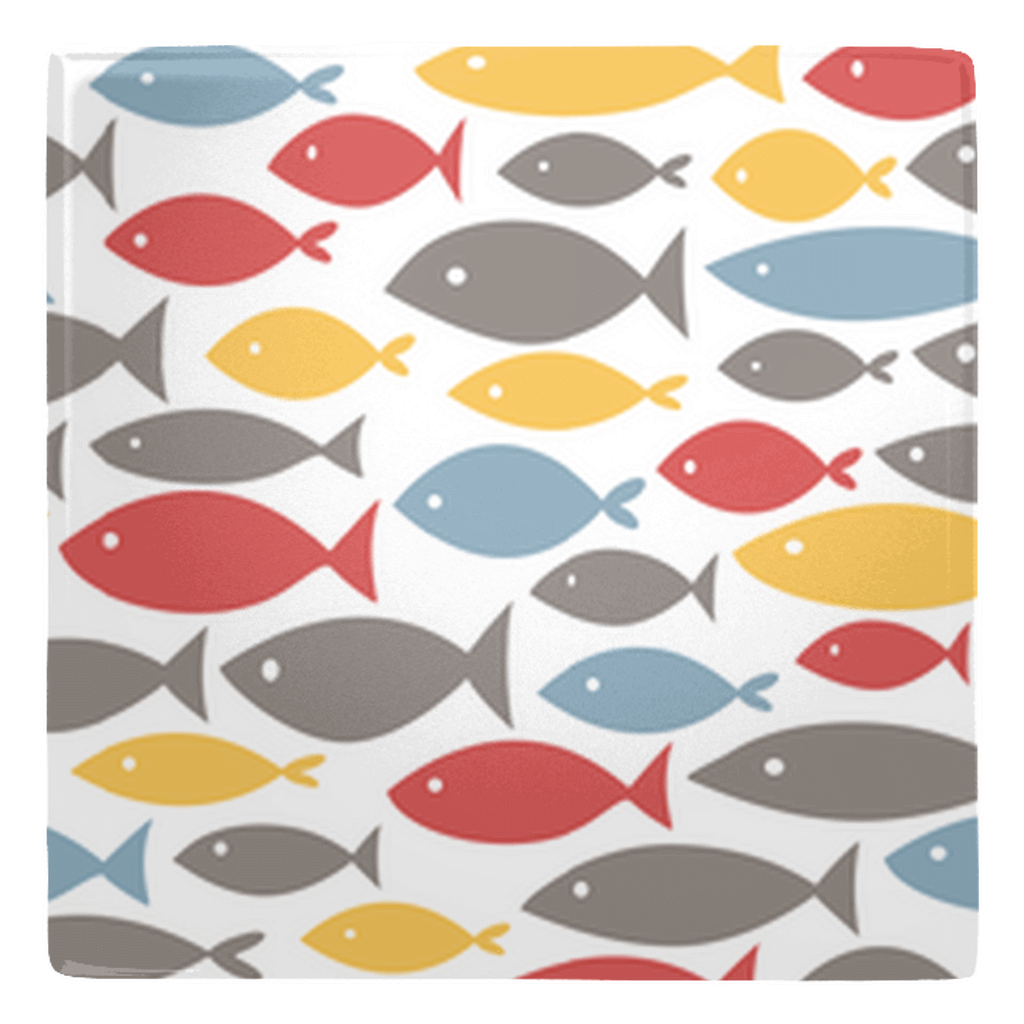 Colorful fish shaped magnets for a fun kitchen decor boost with vibrant patterns.