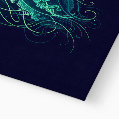 Glowing Green Jellyfish |Wrapped Canvas