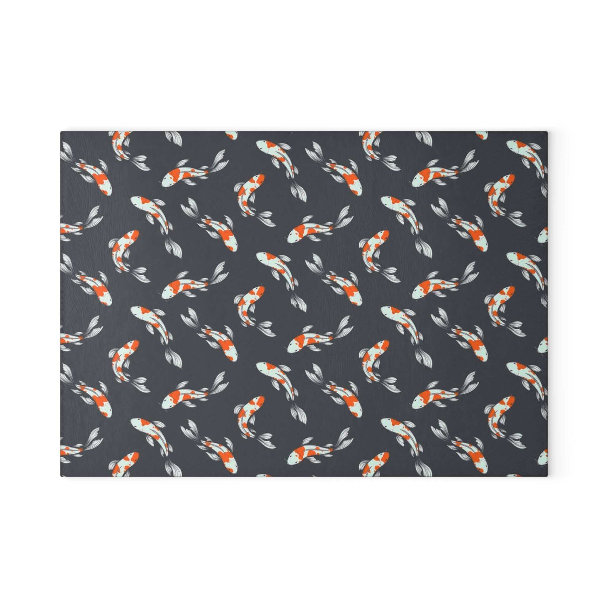 Vibrant Carp and Koi Fish Design Glass Cutting Board for Kitchen Decor