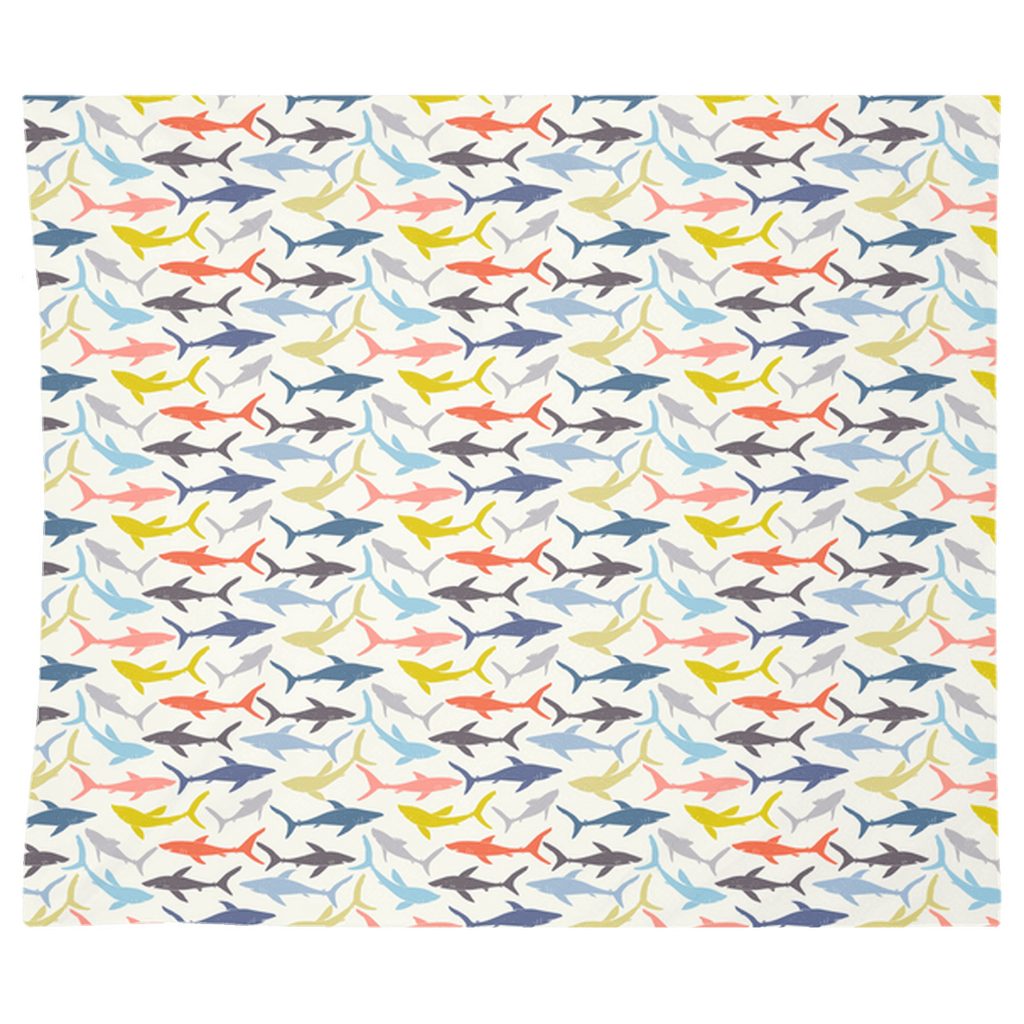 Colorful sharks wall tapestry for fish wall decor, perfect for adding vibrant style to any room.