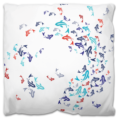 Koi and Carp Swirl | Outdoor Pillow | White