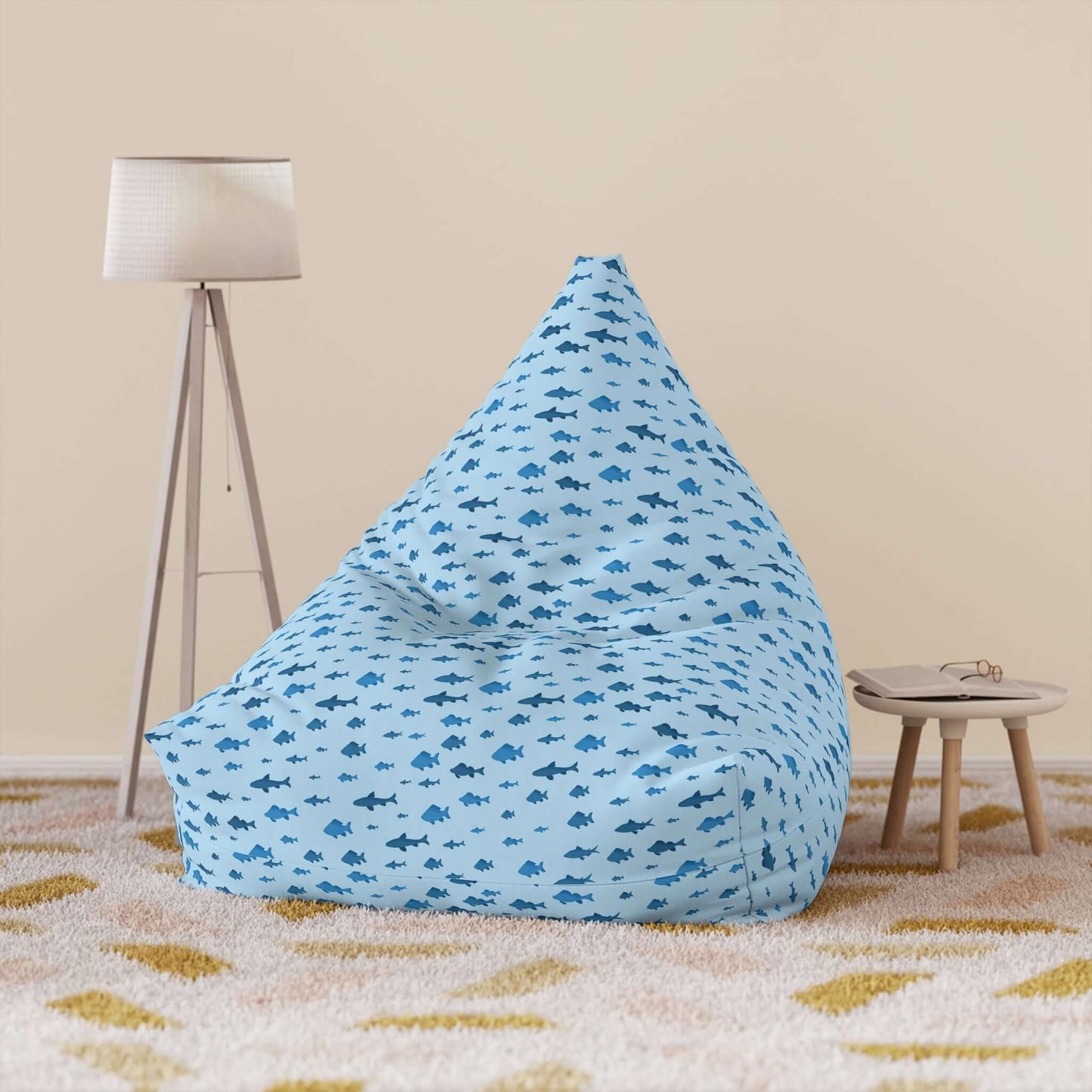 Fish and Shark Blue | Bean Bag Chair Cover