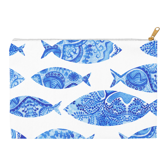 Blue Watercolor Fish | Pencil Case | Pouch