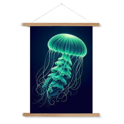 Glowing Green Jellyfish | Hanging Print