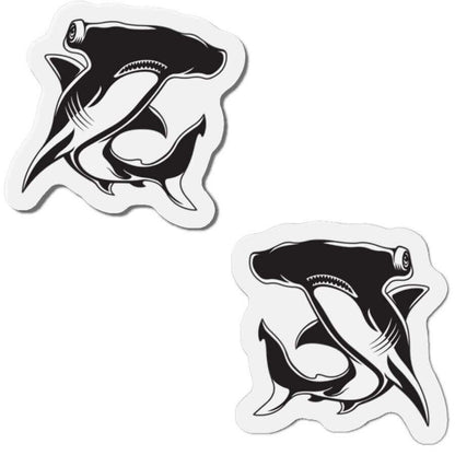 Hammerhead Shark shaped magnets for fish décor featuring left and right-facing designs, perfect as fun fridge magnets.