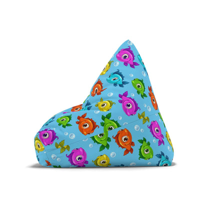 Cartoon Colorful Fish | Bean Bag Chair Cover | Blue