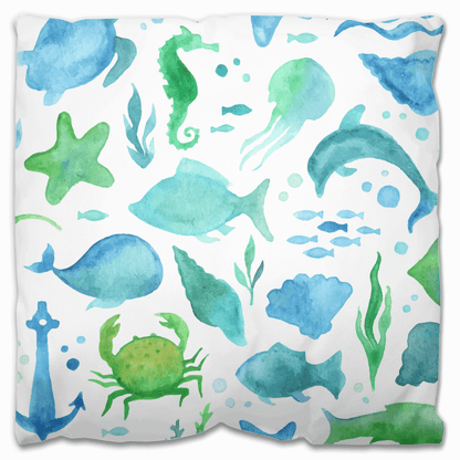 Underwater Watercolor | Outdoor Pillow