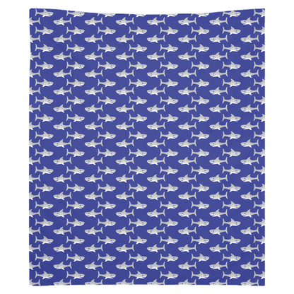 Cute shark pattern wall tapestry with fish decor for stylish home accents.