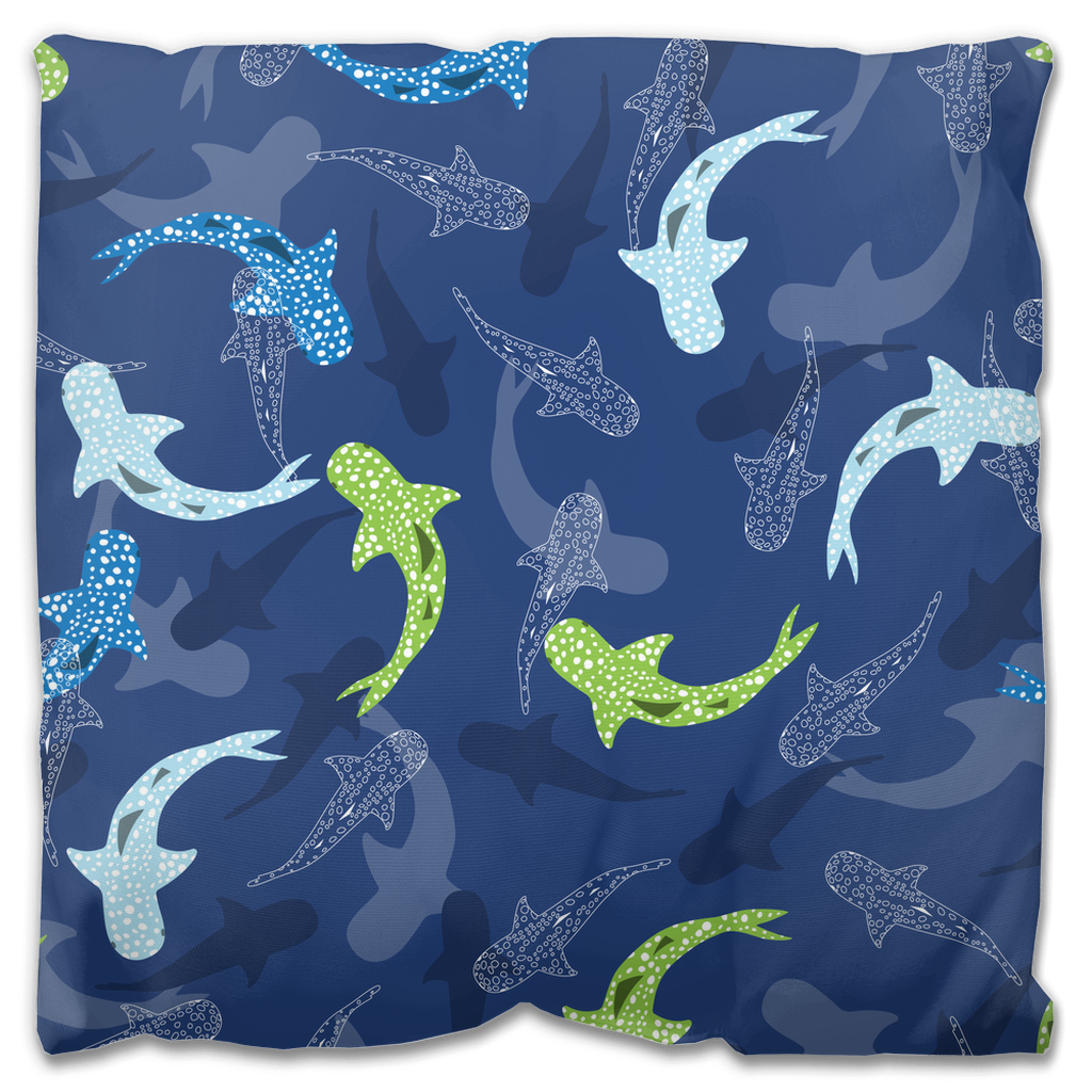 Reef Sharks Pattern | Outdoor Pillow