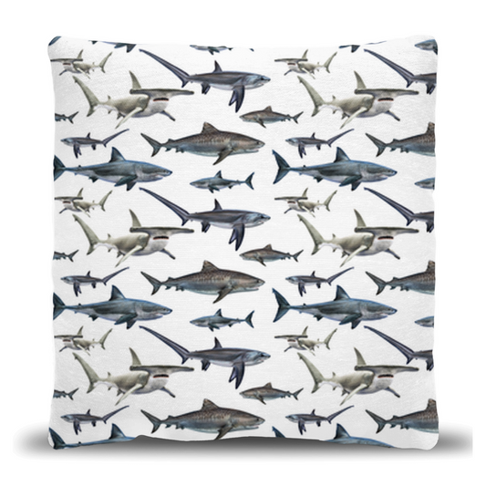 Shark Species Woven Pillow