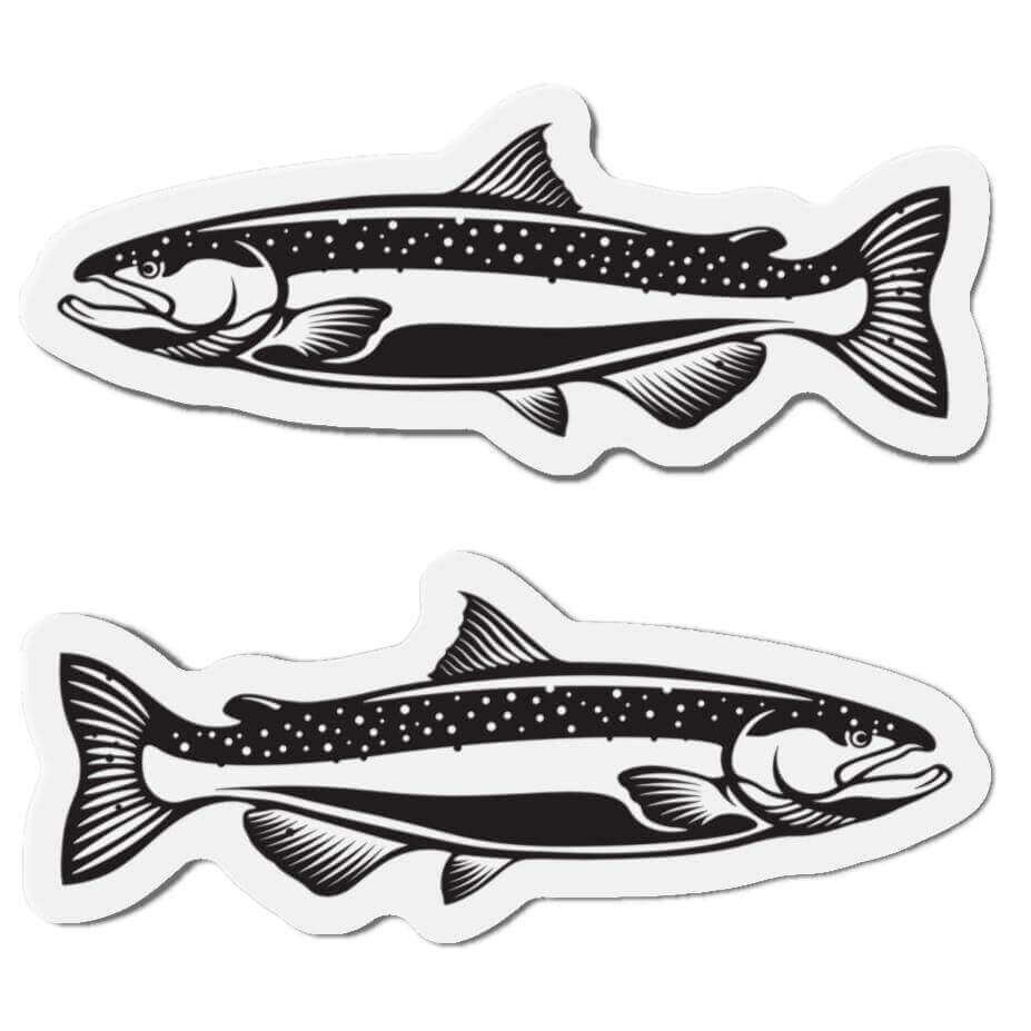 Chinook Salmon Fish Shaped Magnets in Left and Right Designs for Fun Fridge Décor