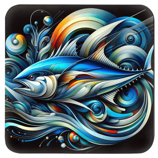 Abstract Saltwater Fish Coaster Design | Cool Drink Coasters | Decorative Fish Drink Coasters | Colorful and Unique Cup Coasters