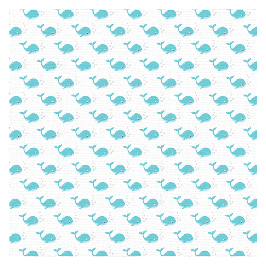 Adorable whale pattern tablecloth with blue whales, perfect for adding a coastal touch to your dining table.