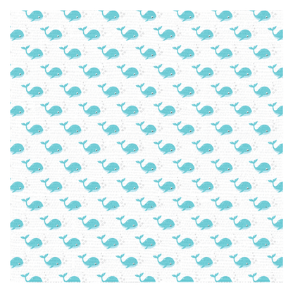 Adorable whale pattern tablecloth with blue whales, perfect for adding a coastal touch to your dining table.