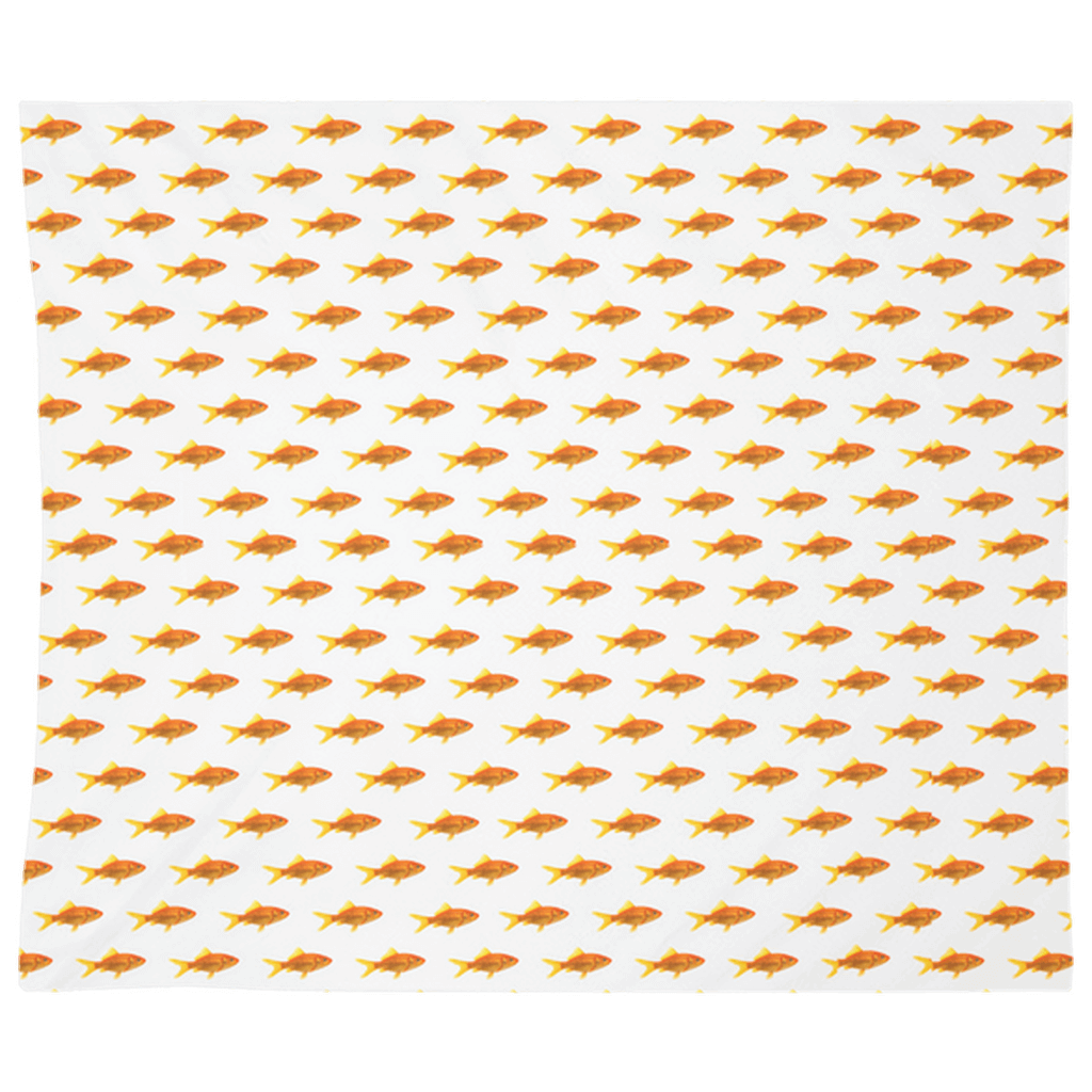 Goldfish wall tapestry with vibrant design, perfect for fish décor and easy hanging.