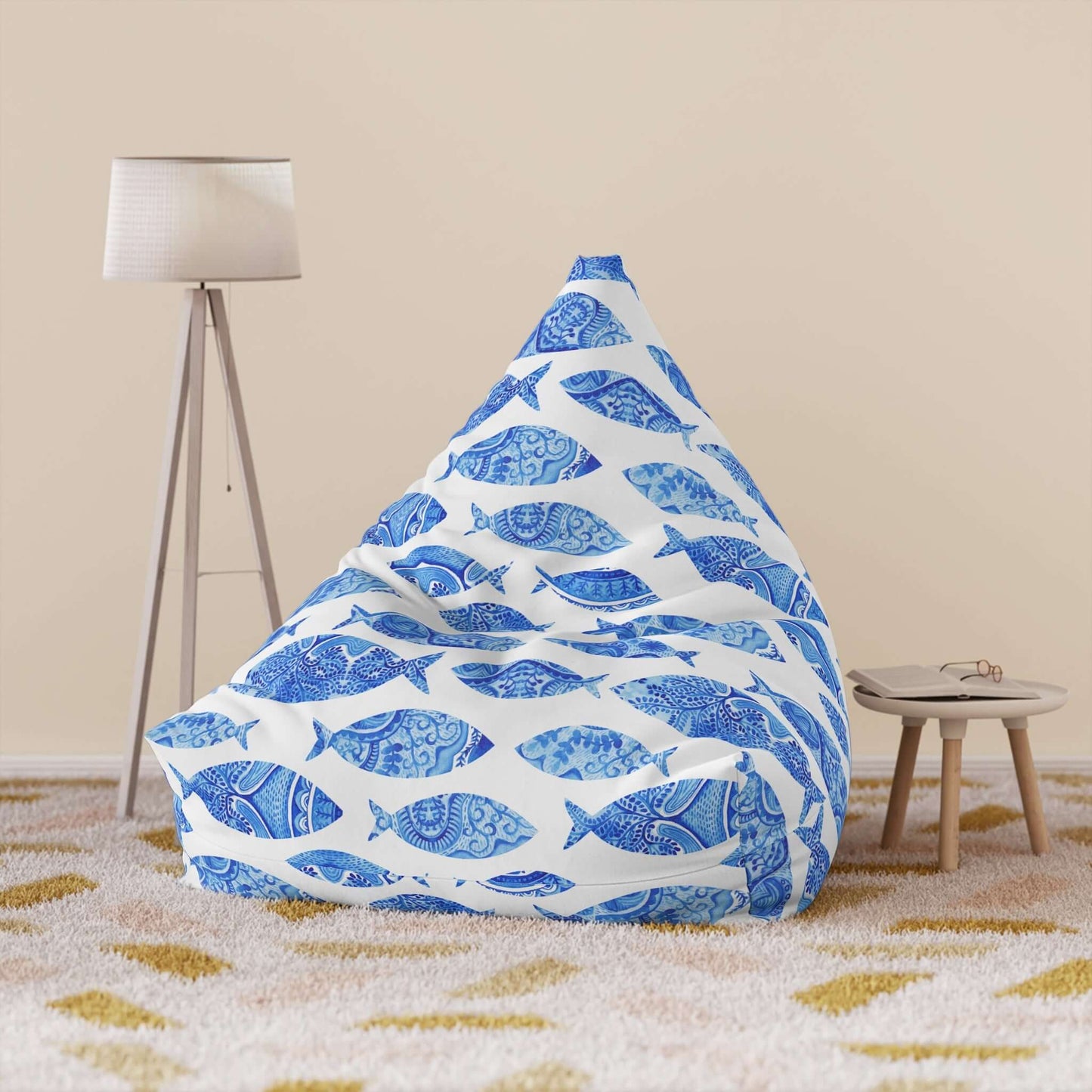 Blue Watercolor Fish | Bean Bag Chair Cover