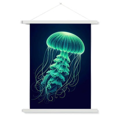 Glowing Green Jellyfish | Hanging Print