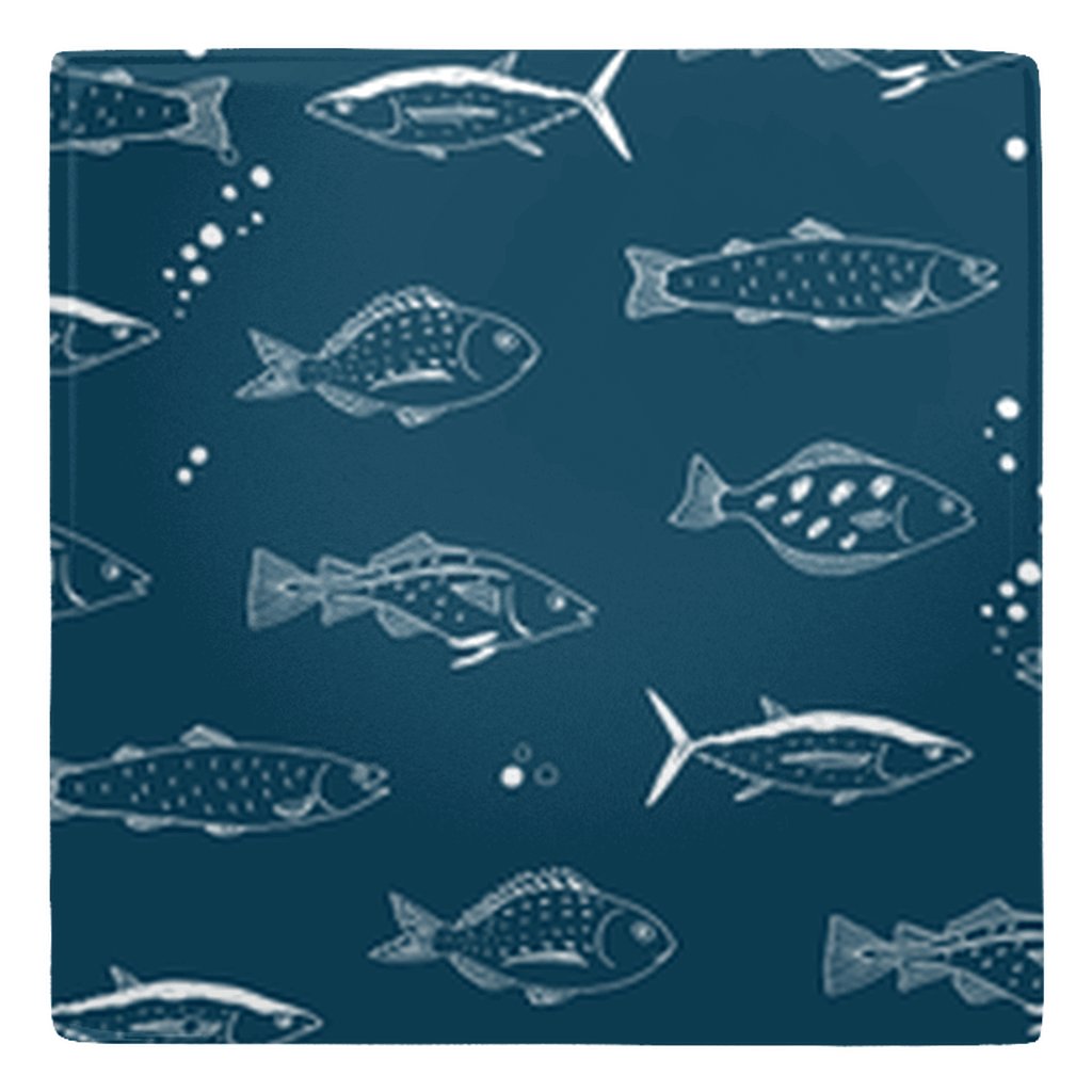 Fish décor pattern on a metal magnet from our Sealife Sketch collection, perfect for ocean-themed spaces.