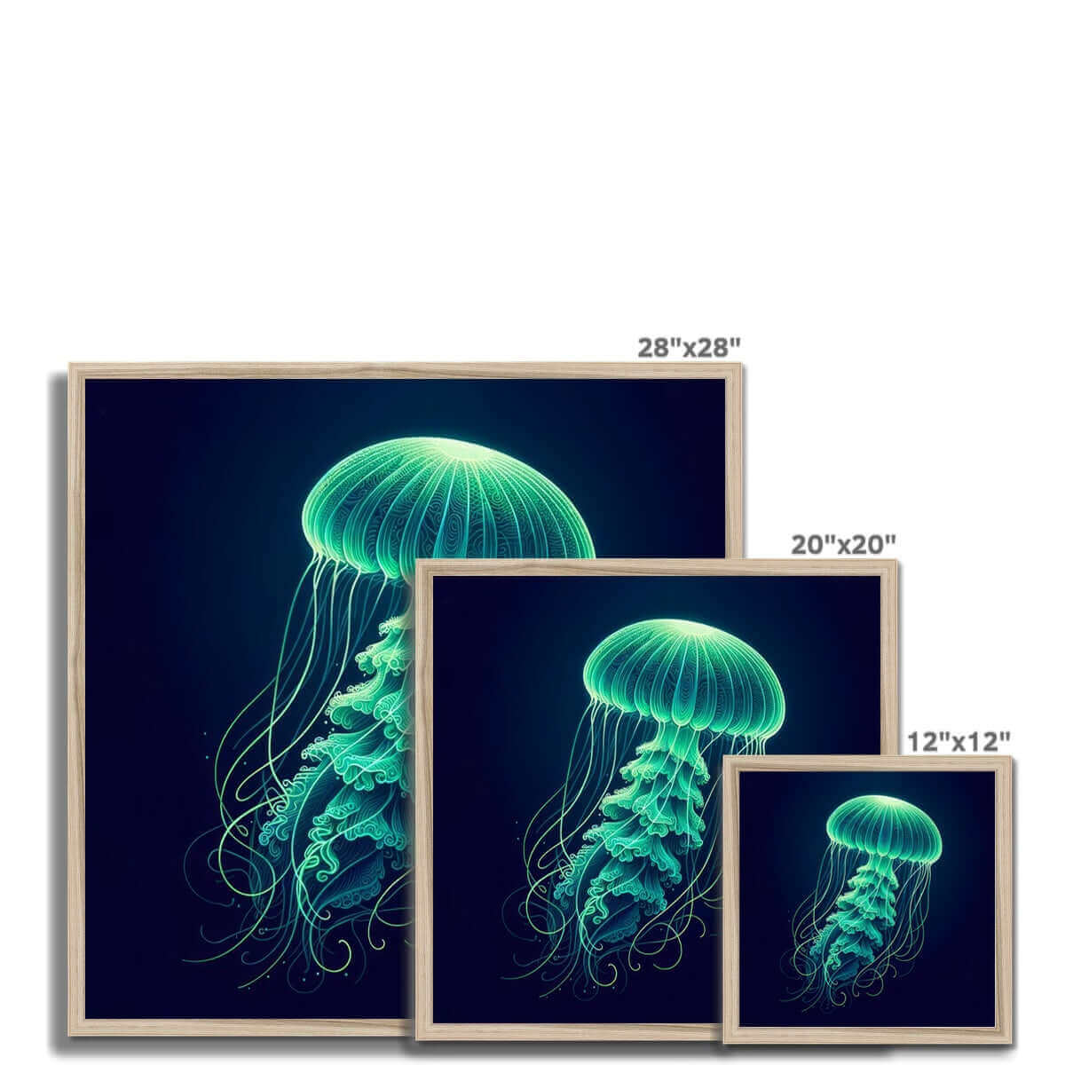 Glowing Green Jellyfish | Framed Print