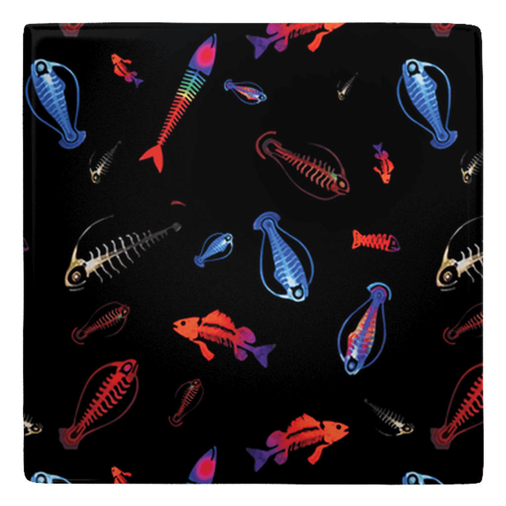 Colorful plankton deep sea metal magnets with fun fish décor pattern on a black background. Perfect for adding charm to any space.