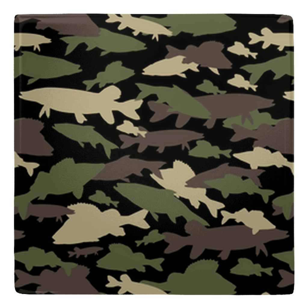 Fish camo design metal magnet from 5 pack, perfect for fish décor and organizing spaces.