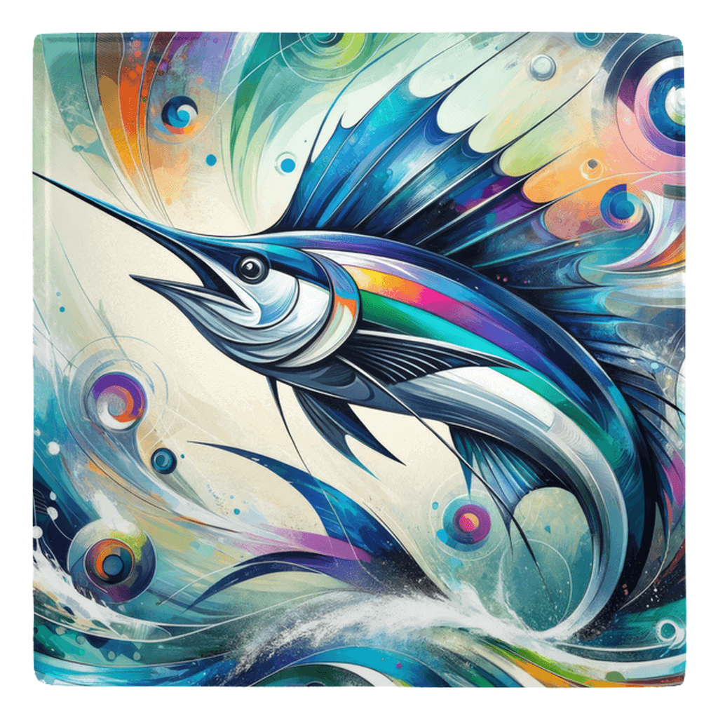 Vibrant saltwater fish décor with abstract design for fun fridge appeal