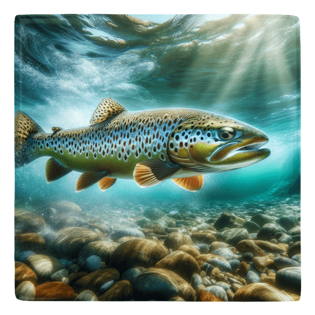 Realistic trout image perfect for fish décor enthusiasts.